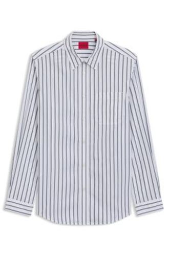 Chemise Oversize en popeline de coton à rayures - HUGO - Modalova