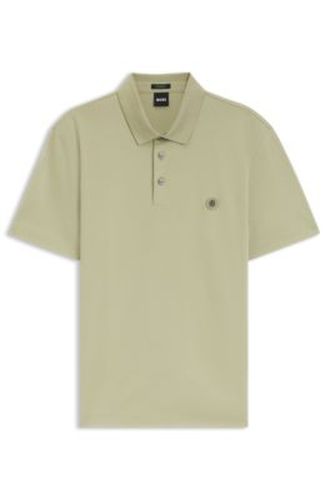 Polo en coton mercerisé avec monogramme double B - Boss - Modalova
