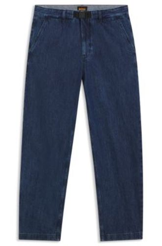 Jean coupe fuselée en denim bleu rigide - Boss - Modalova