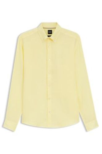 Chemise Regular à pointes boutonnées en lin - Boss - Modalova