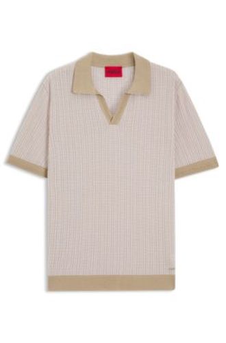 Pull en coton et lin avec col Johnny - HUGO - Modalova