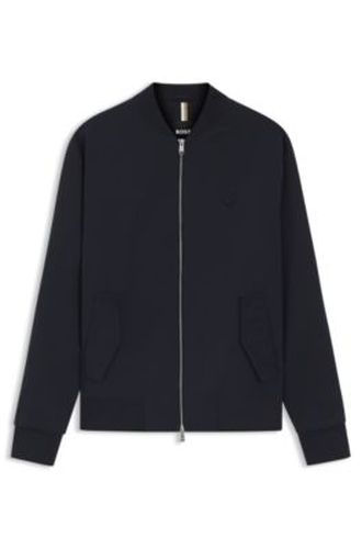 Sweat zippé en coton mercerisé avec monogramme Double B - Boss - Modalova