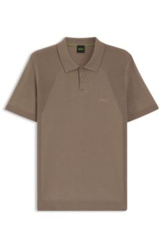 Polo en maille de coton mélangé avec Structure bodymapping - Boss - Modalova