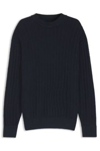 Pull en maille de lin et coton à la structure tricotée - Boss - Modalova