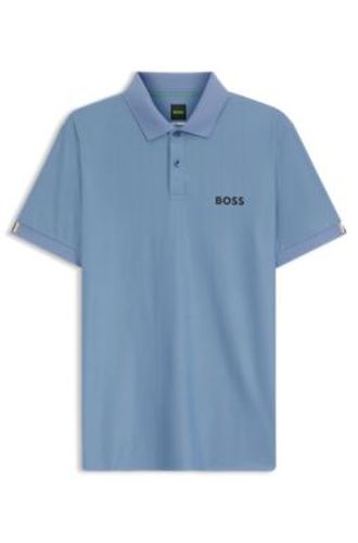 Active Polo Slim Fit en jersey rayé avec étirement quadridirectionnel - Boss - Modalova
