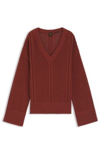 Pull en coton avec structure en maille - Boss - Modalova