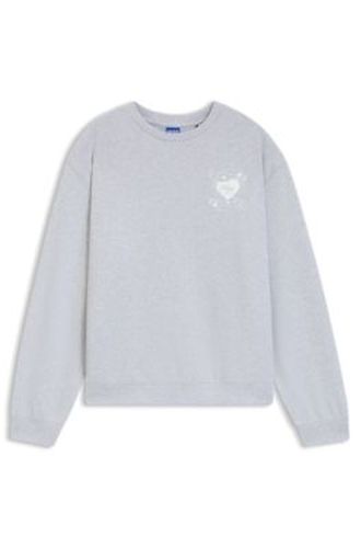Sweat Oversize en molleton de coton à logo artistique - HUGO - Modalova