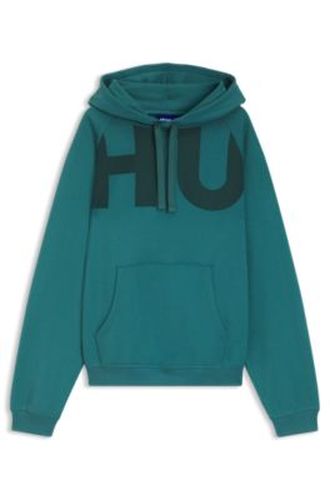 Sweat à capuche en molleton de coton avec logo imprimé - HUGO - Modalova