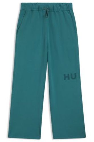 Bas de survêtement en molleton de coton avec logo imprimé - HUGO - Modalova