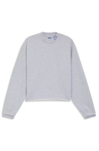 Sweat en molleton de coton avec col à logo - HUGO - Modalova