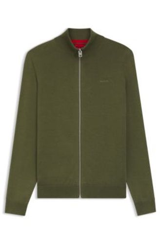 Veste Slim en maille de coton avec logo - HUGO - Modalova