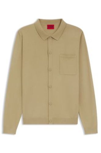 Veste en maille Regular avec finitions côtelées - HUGO - Modalova