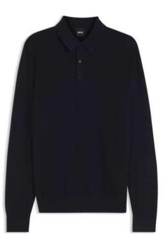 Polo en maille de laine mélangée avec différentes structures - Boss - Modalova