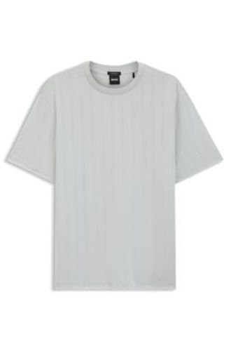 T-shirt Regular en coton avec structure jacquard en relief - Boss - Modalova