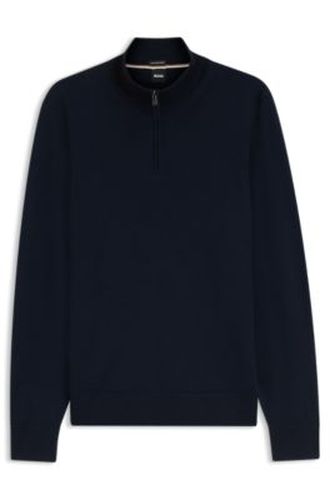 Pull en laine mérinos avec encolure zippée - Boss - Modalova