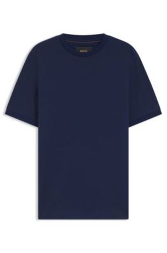 T-shirt Regular en jacquard de coton et de soie - Boss - Modalova