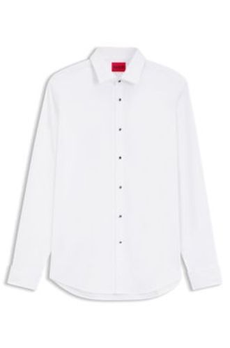 Chemise Slim Fit en popeline de coton structurée - HUGO - Modalova
