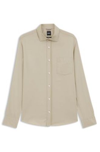 Chemise décontractée en coton à col échancré - Boss - Modalova