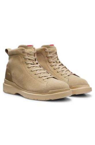 Bottines en cuir suédé avec finitions en cuir - HUGO - Modalova