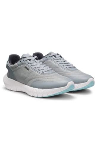 Baskets inspirées des chaussures de course avec finitions en cuir - Boss - Modalova