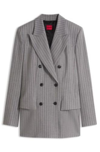Blazer Regular à taille marquée en tissu à rayures tennis - HUGO - Modalova