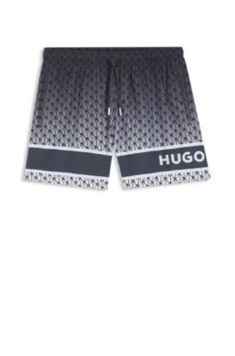 Shorts de bain imprimé avec rayure et logo - HUGO - Modalova