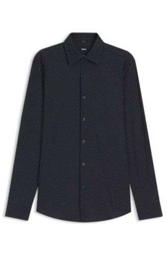 Chemise Slim en jersey stretch imprimé performant - Boss - Modalova