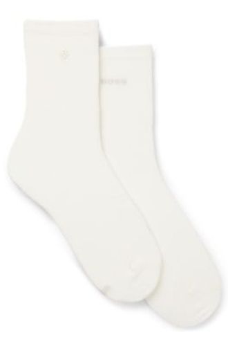 Lot de deux paires de chaussettes mi-mollet avec détails logotés - Boss - Modalova