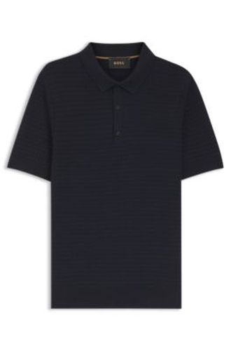 Polo en maille de coton et de soie - Boss - Modalova