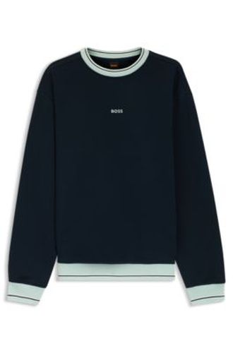 Sweat en molleton de coton avec détails contrastants - Boss - Modalova
