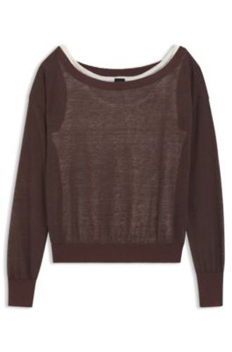 Pull en lin et coton avec sous-couche - Boss - Modalova
