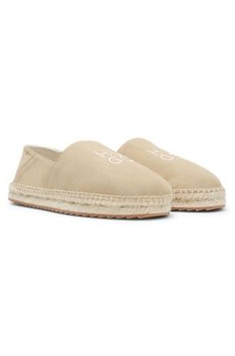 Espadrilles en cuir suédé avec logo revisité - HUGO - Modalova
