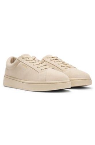 Baskets en cuir suédé avec logo doré en transfert - HUGO - Modalova