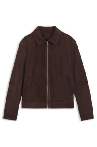 Veste en cuir suédé avec fermeture éclair - Boss - Modalova