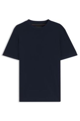 T-shirt en coton avec structure en piqué à deux tons - Boss - Modalova