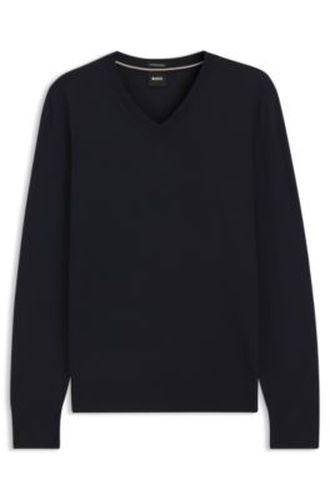 Pull à col V en laine mérinos extra fine - Boss - Modalova
