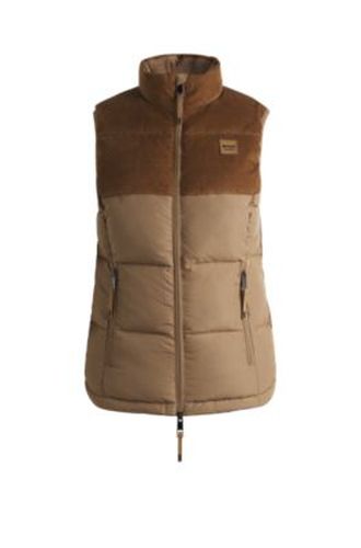 Doudoune d’équitation imperméable sans manches avec finition en velours côtelé - Boss - Modalova