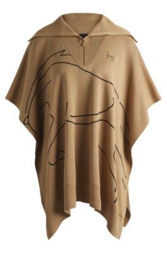 Cape d’équitation en coton mélangé à motif intarsia abstrait - Boss - Modalova