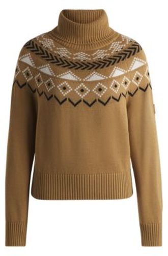 Pull d’équitation à col roulé et motif en maille - Boss - Modalova