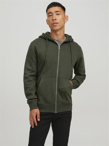 Sweat À Capuche Zippé Uni - Jack & Jones - Modalova