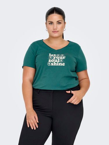 Curvy - Imprimé À Col En V T-shirt - ONLY - Modalova