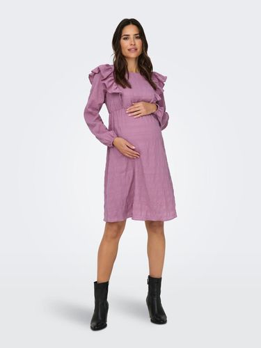 Robe Courte Regular Fit Col Rond Grossesse Poignets Ou Bas Élastiqués Manches Volumineuses - ONLY - Modalova