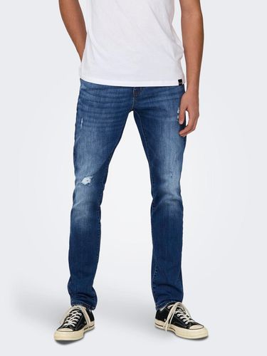 Jeans Slim Fit Taille Moyenne - ONLY & SONS - Modalova