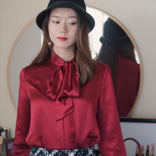LILYSILK Chemisier En Soie Avec Silhouette Élégante Et Polyvalente Charmeuse Soie Sans Produits Chimiques Nocifs Chemises - LILYSILK - Modalova