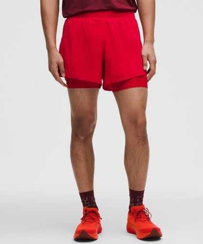 “ Perforated Lined Running Short 5"s â€“ Rouge â€“ Taille 2XL - lululemon - Modalova