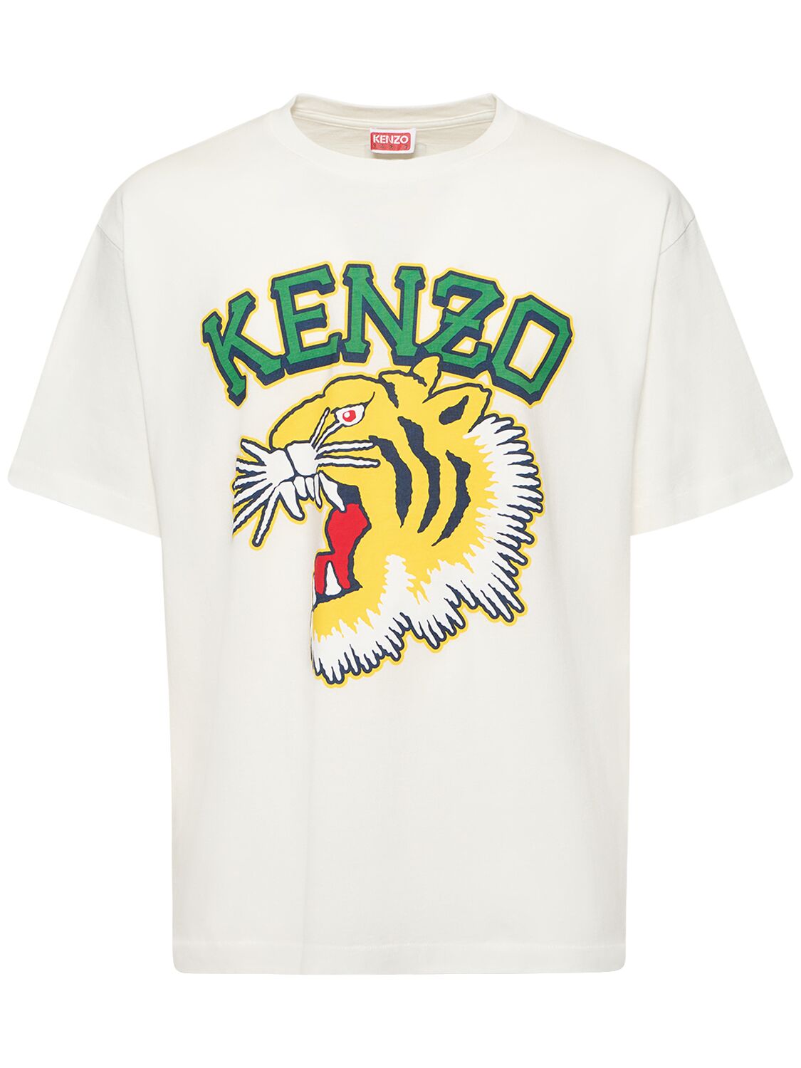 T-shirt En Jersey De Coton Imprimé Tigre - KENZO PARIS - Modalova