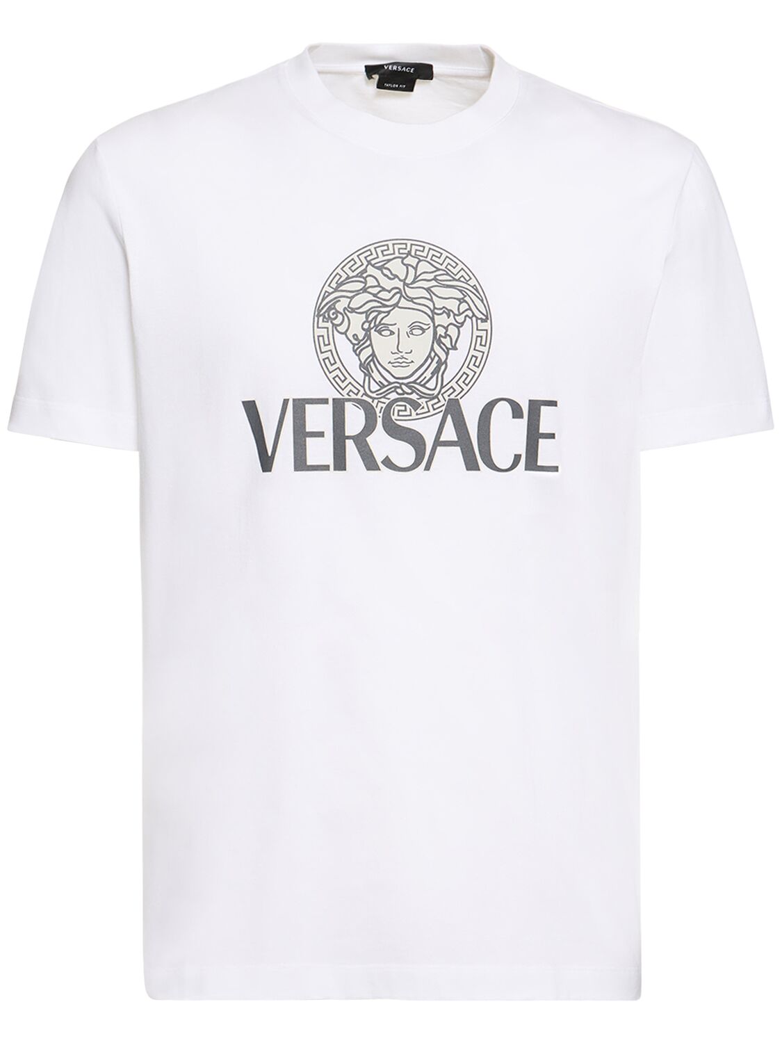 T-shirt En Coton Imprimé Logo - VERSACE - Modalova