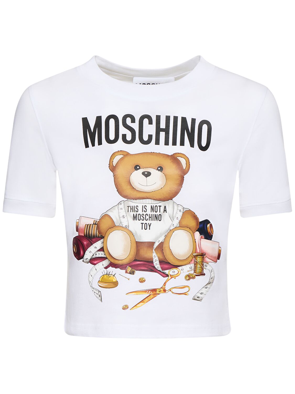 T-shirt Court En Jersey De Coton Imprimé Logo - MOSCHINO - Modalova
