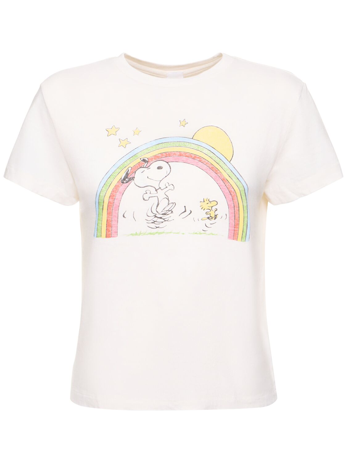 T-shirt En Coton Peanuts Rainbow - RE/DONE - Modalova
