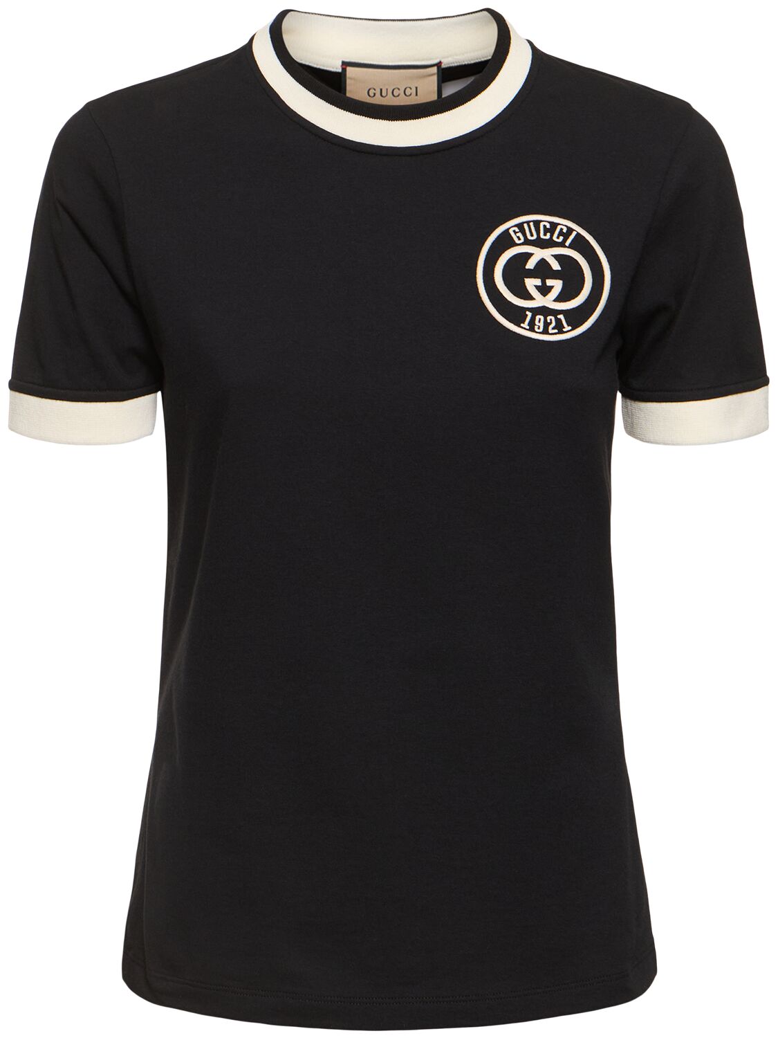 T-shirt En Jersey De Coton Avec Broderies - GUCCI - Modalova